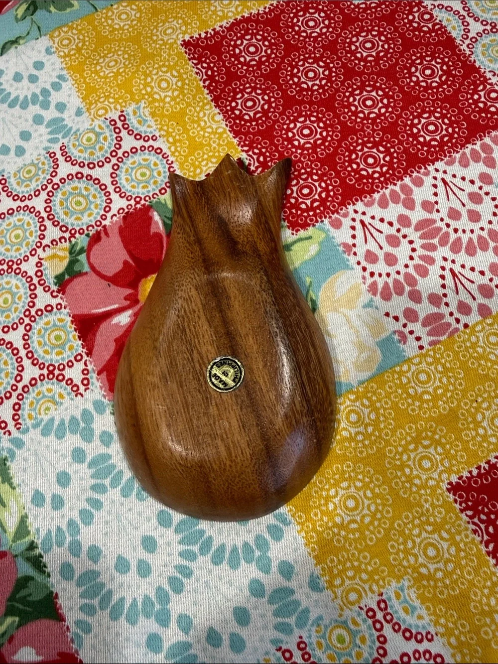 Handcrafted Brown Wood Pineapple Spoon Rest